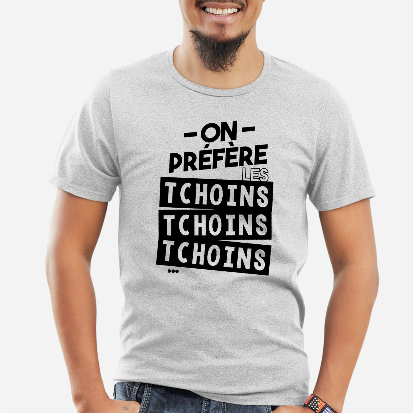 T-Shirt Homme On préfère les tchoins Gris