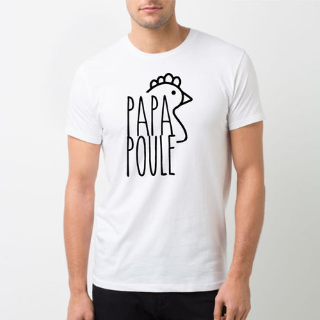 T-Shirt Homme Papa poule Blanc