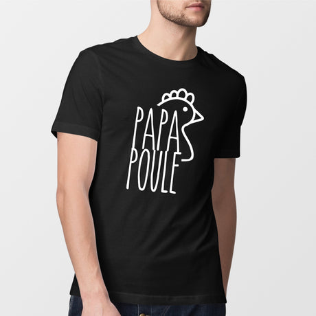 T-Shirt Homme Papa poule Noir