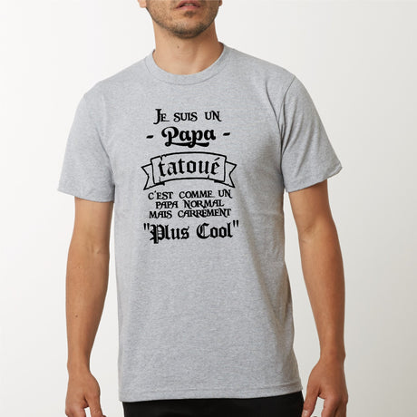 T-Shirt Homme Papa tatoué Gris