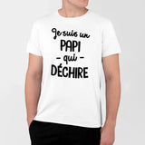 T-Shirt Homme Papi qui déchire Blanc