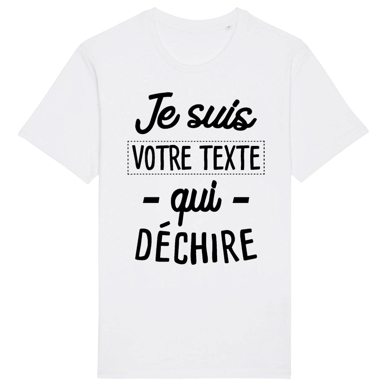 T-Shirt Homme Personnalisé Je suis "votre texte" qui déchire Blanc