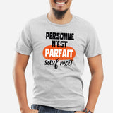 T-Shirt Homme Personne n'est parfait Gris