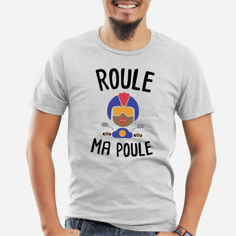 T-Shirt Homme Roule ma poule Gris