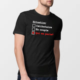 T-Shirt Homme Situation célibataire Noir