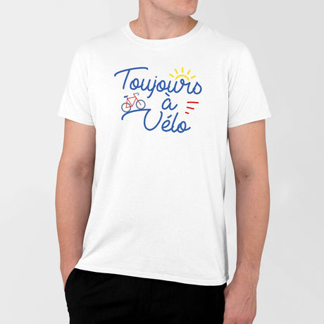 T-Shirt Homme Toujours à vélo Blanc