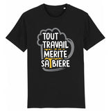 T-Shirt Homme Tout travail mérite sa bière 