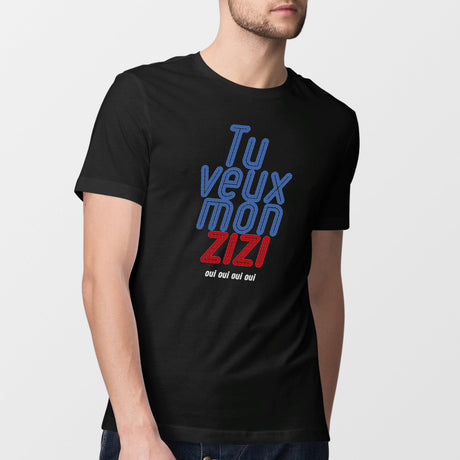 T-Shirt Homme Tu veux mon zizi Noir