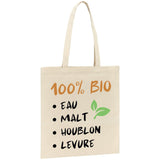 Tote bag 100% bio eau malt houblon levure 