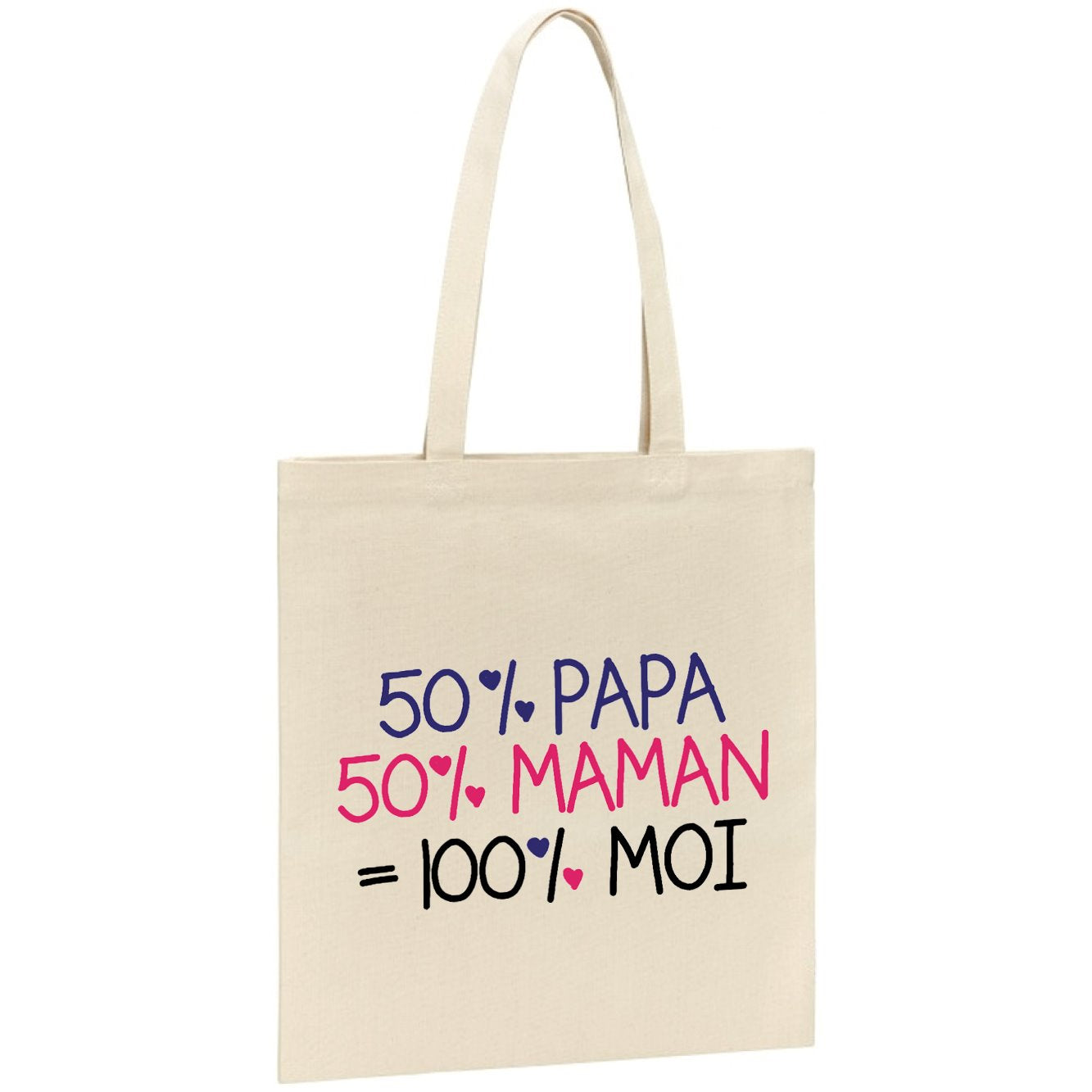 Tote bag 50% maman 50% papa 