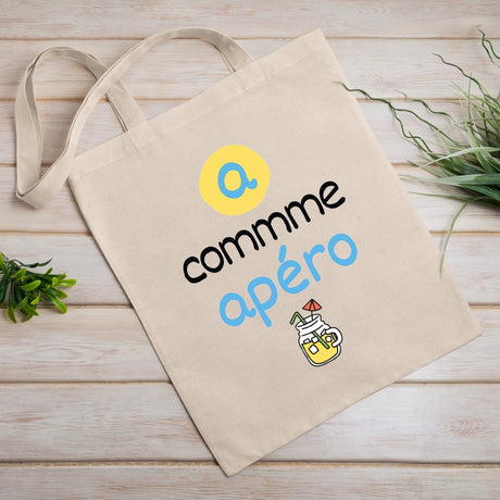 Tote bag A comme apéro Blanc