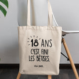 Tote bag Anniversaire 18 ans Blanc