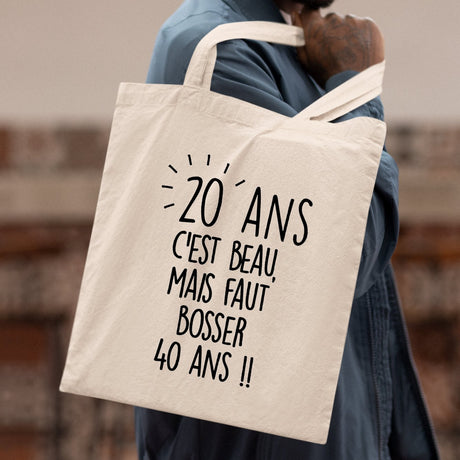 Tote bag Anniversaire 20 ans Blanc