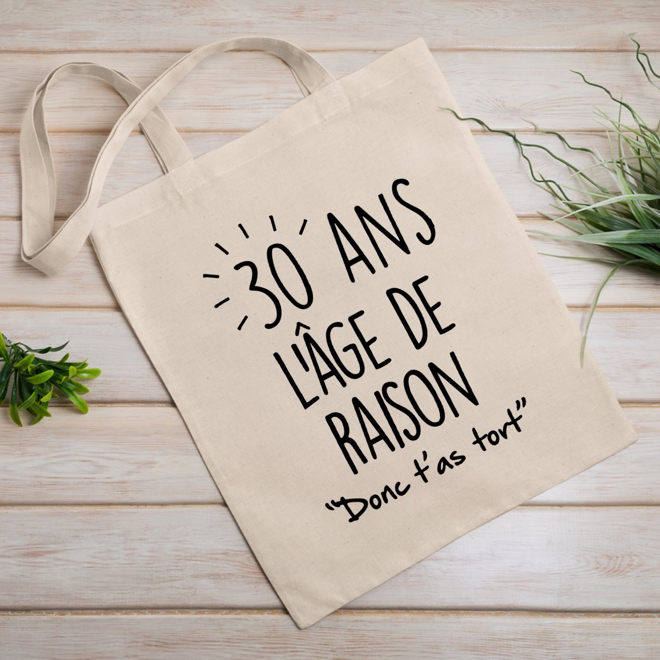 Tote bag Anniversaire 30 ans Blanc