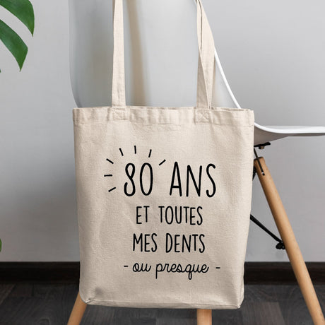 Tote bag Anniversaire 80 ans Blanc