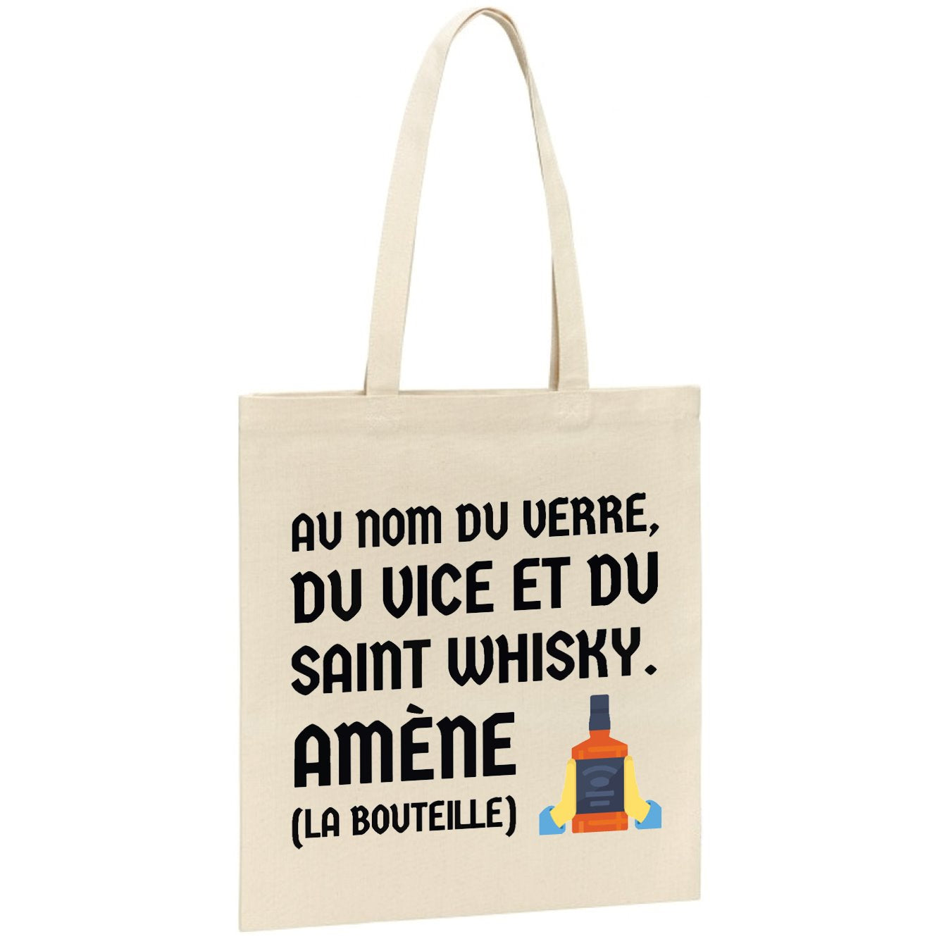 Tote bag Au nom du verre du vice et du saint whisky 