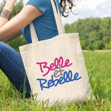 Tote bag Belle et rebelle Blanc