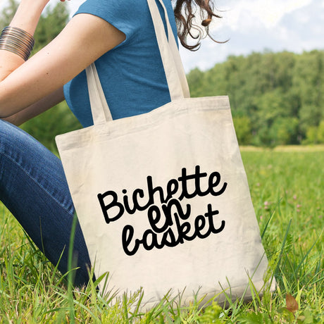 Tote bag Bichette en basket Beige