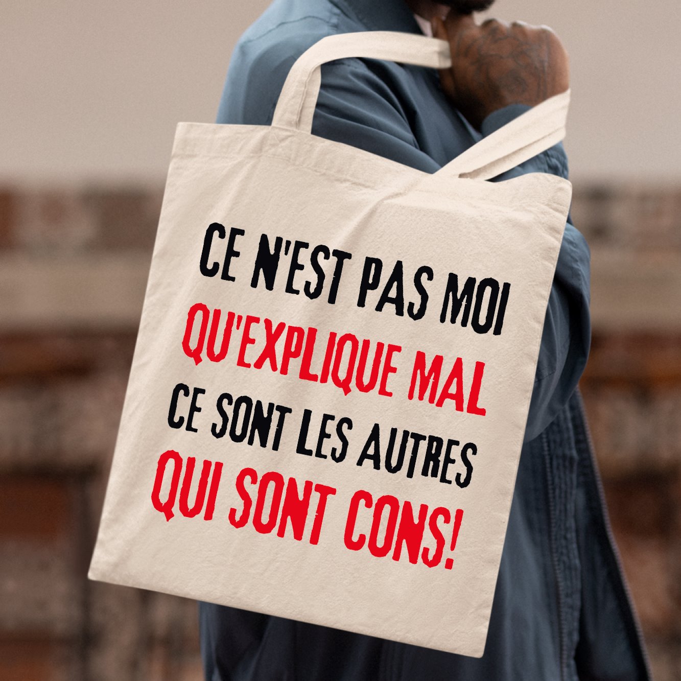 Tote bag Ce n'est pas moi qui explique mal Beige