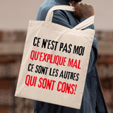 Tote bag Ce n'est pas moi qui explique mal Beige