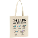 Tote bag Ce que je fais durant mon temps libre Voiture 