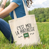 Tote bag C'est moi la maîtresse Blanc