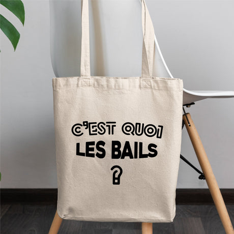 Tote bag C'est quoi les bails Blanc