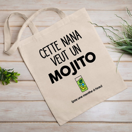 Tote bag Cette nana veut un mojito Blanc