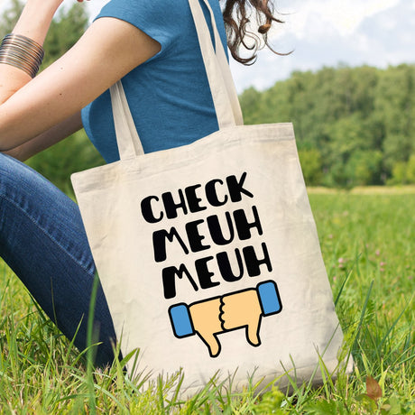 Tote bag Check meuh meuh Beige