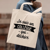 Tote bag Collègue qui déchire Blanc