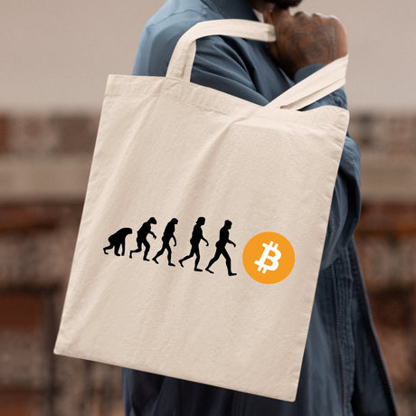 Tote bag Évolution Bitcoin Beige