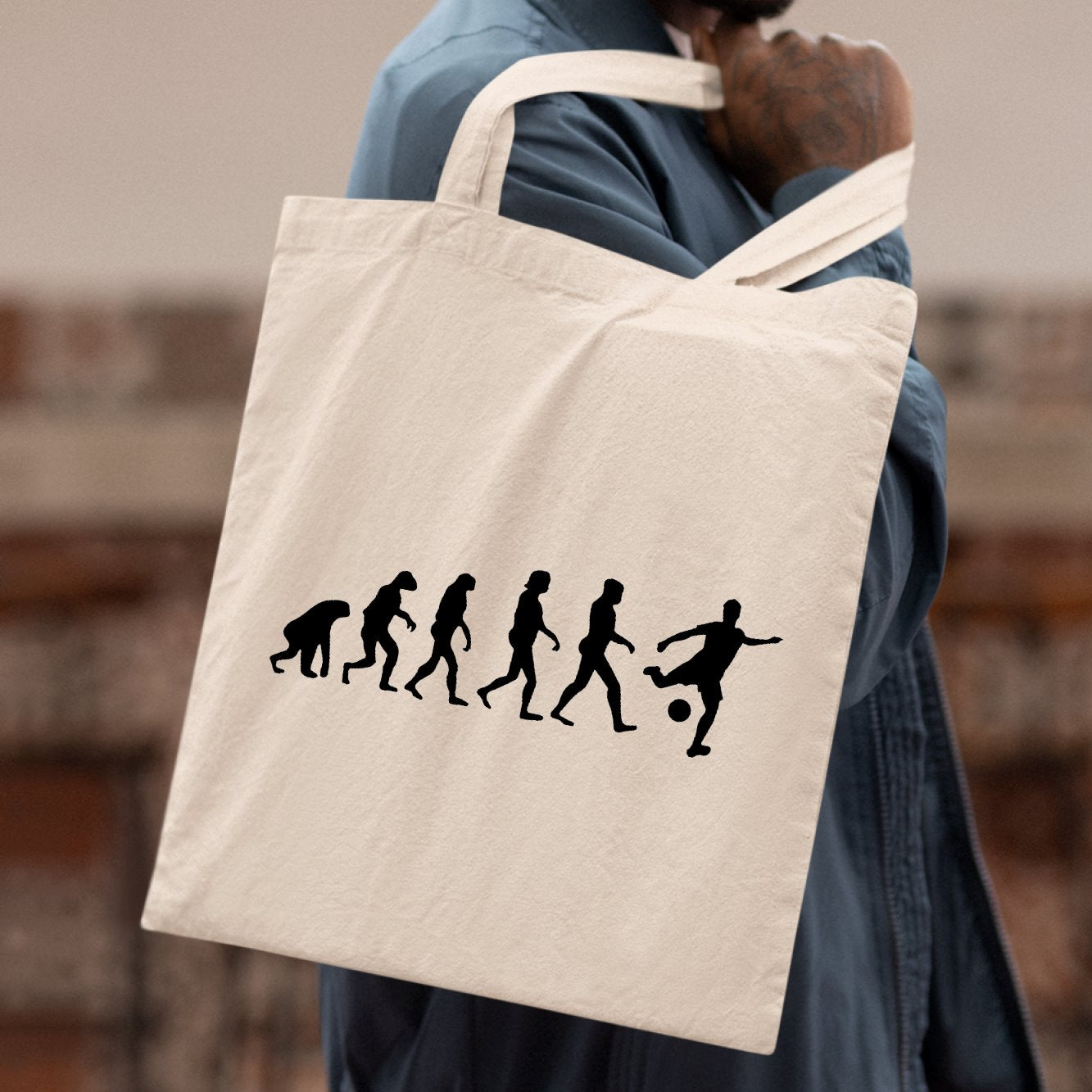 Tote bag Évolution foot Beige