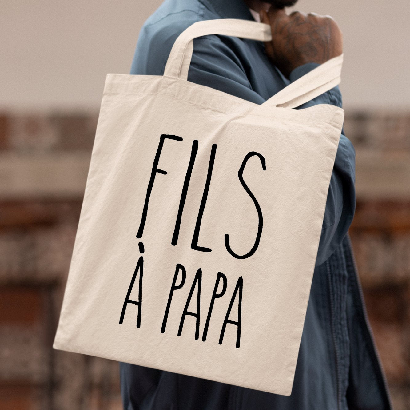 Tote bag Fils à papa Beige