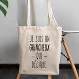 Tote bag Grincheux qui déchire Beige