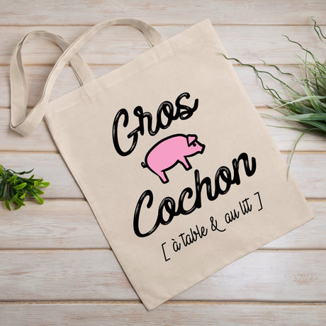 Tote bag Gros cochon Blanc