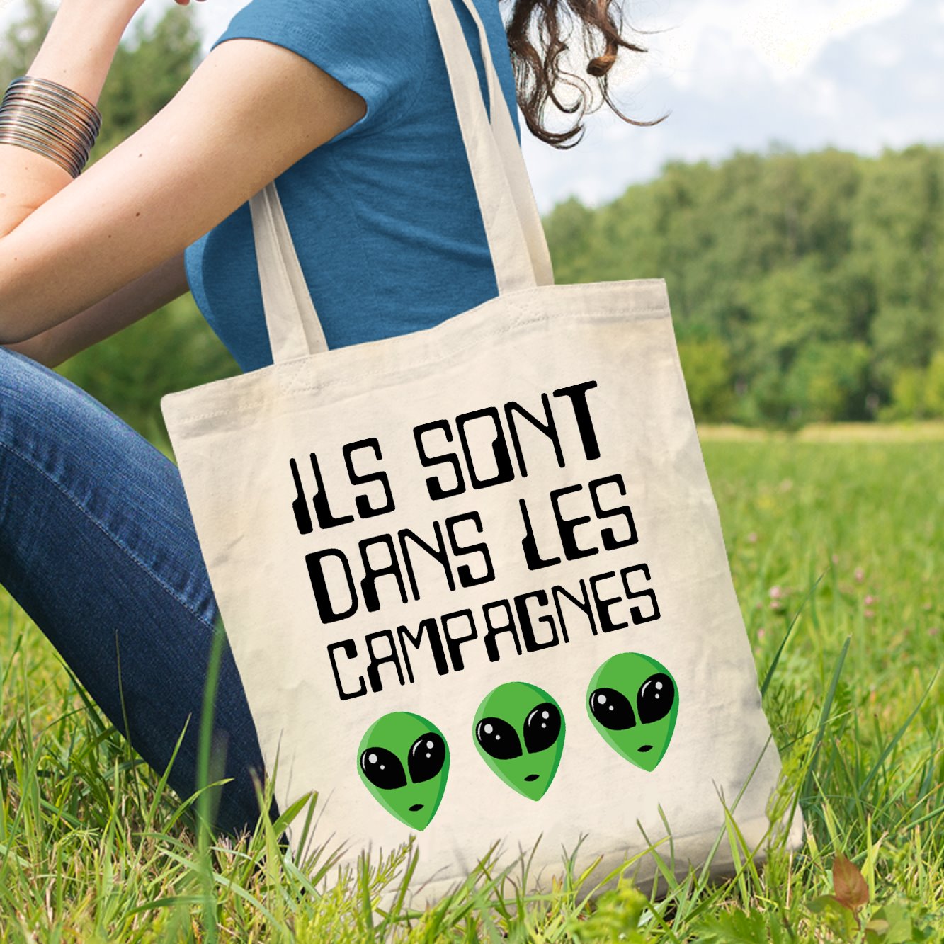 Tote bag Ils sont dans les campagnes Beige