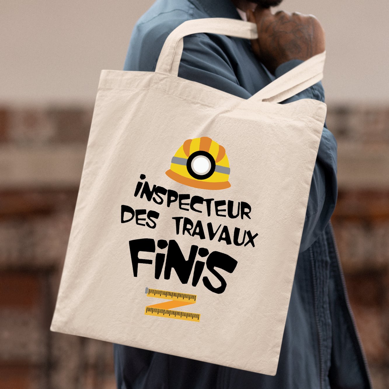 Tote bag Inspecteur des travaux finis Blanc