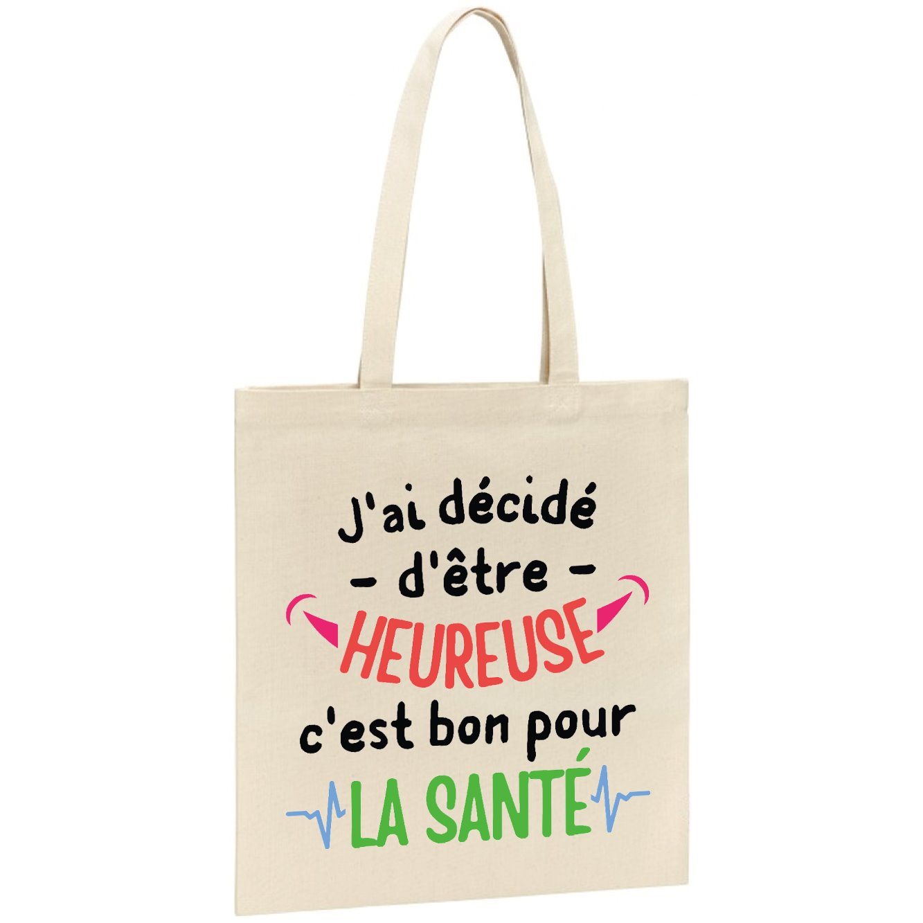 Tote bag J'ai décidé d'être heureuse 