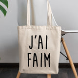 Tote bag J'ai faim Beige