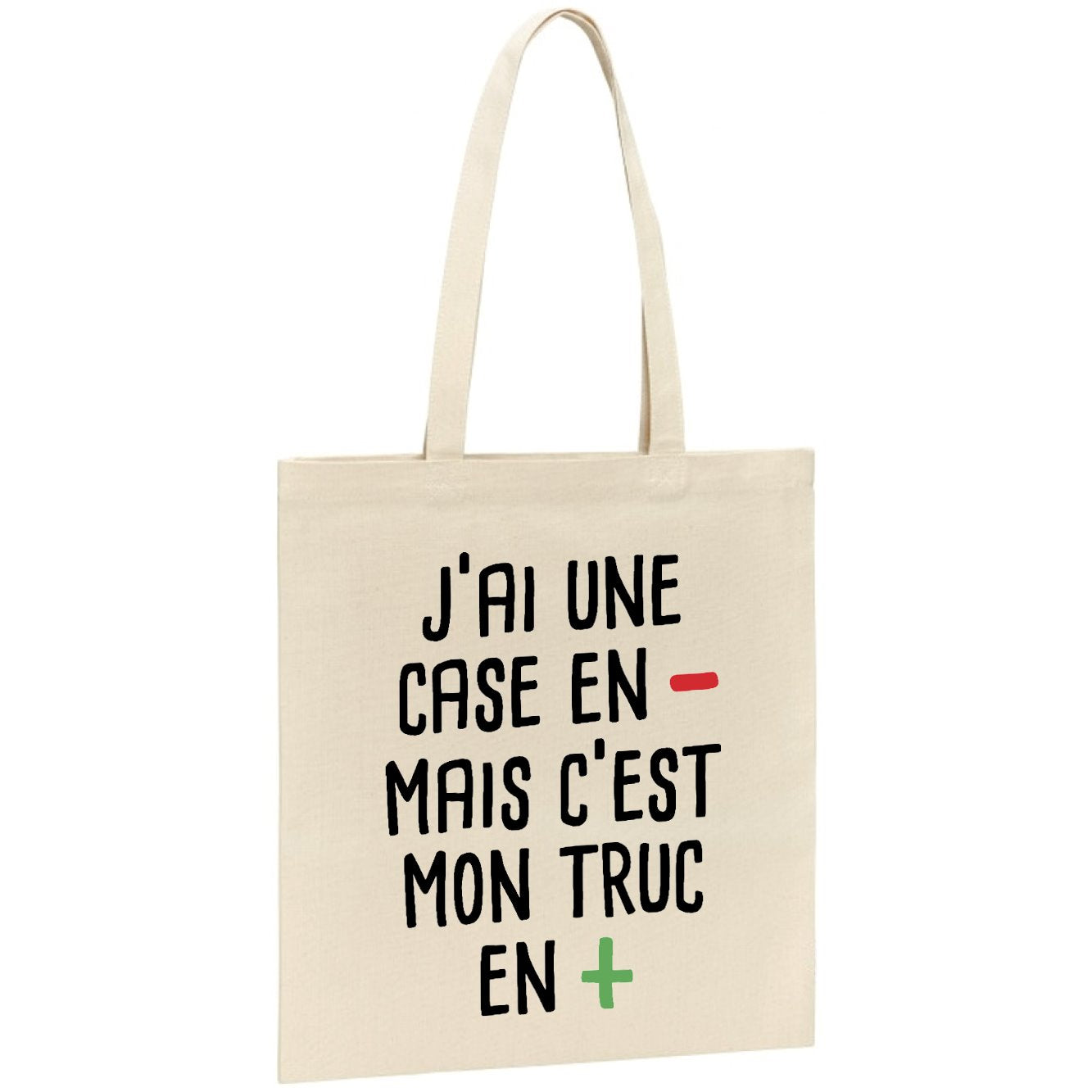 Tote bag J'ai une case en moins 