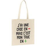 Tote bag J'ai une case en moins 