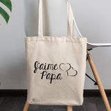 Tote bag J'aime papa Beige