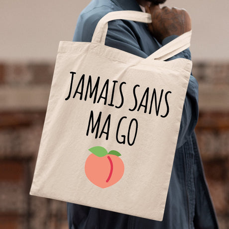 Tote bag Jamais sans ma go Blanc