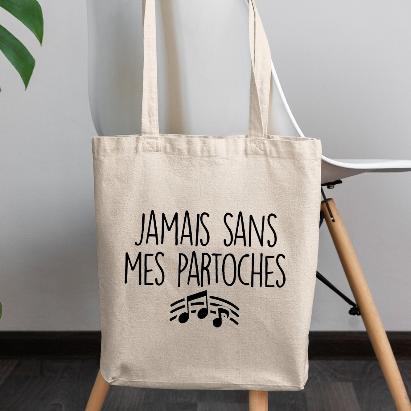 Tote bag Jamais sans mes partoches Blanc