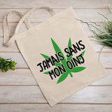 Tote bag Jamais sans mon oinj Blanc