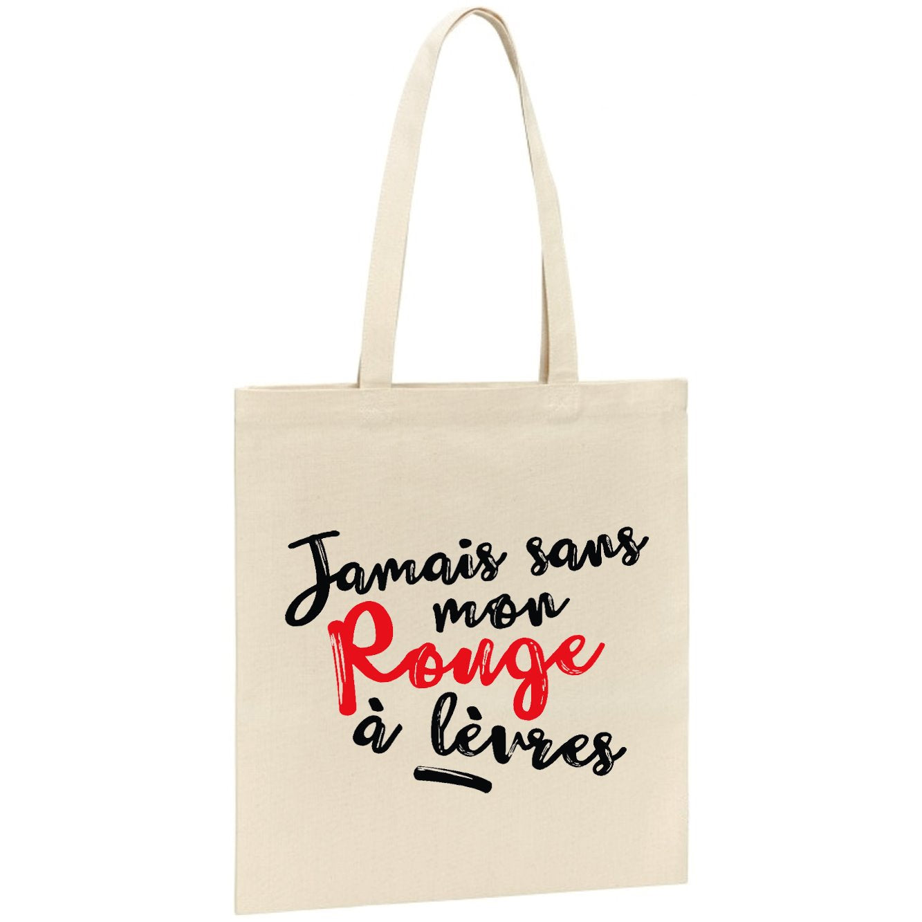 Tote bag Jamais sans mon rouge à lèvres 