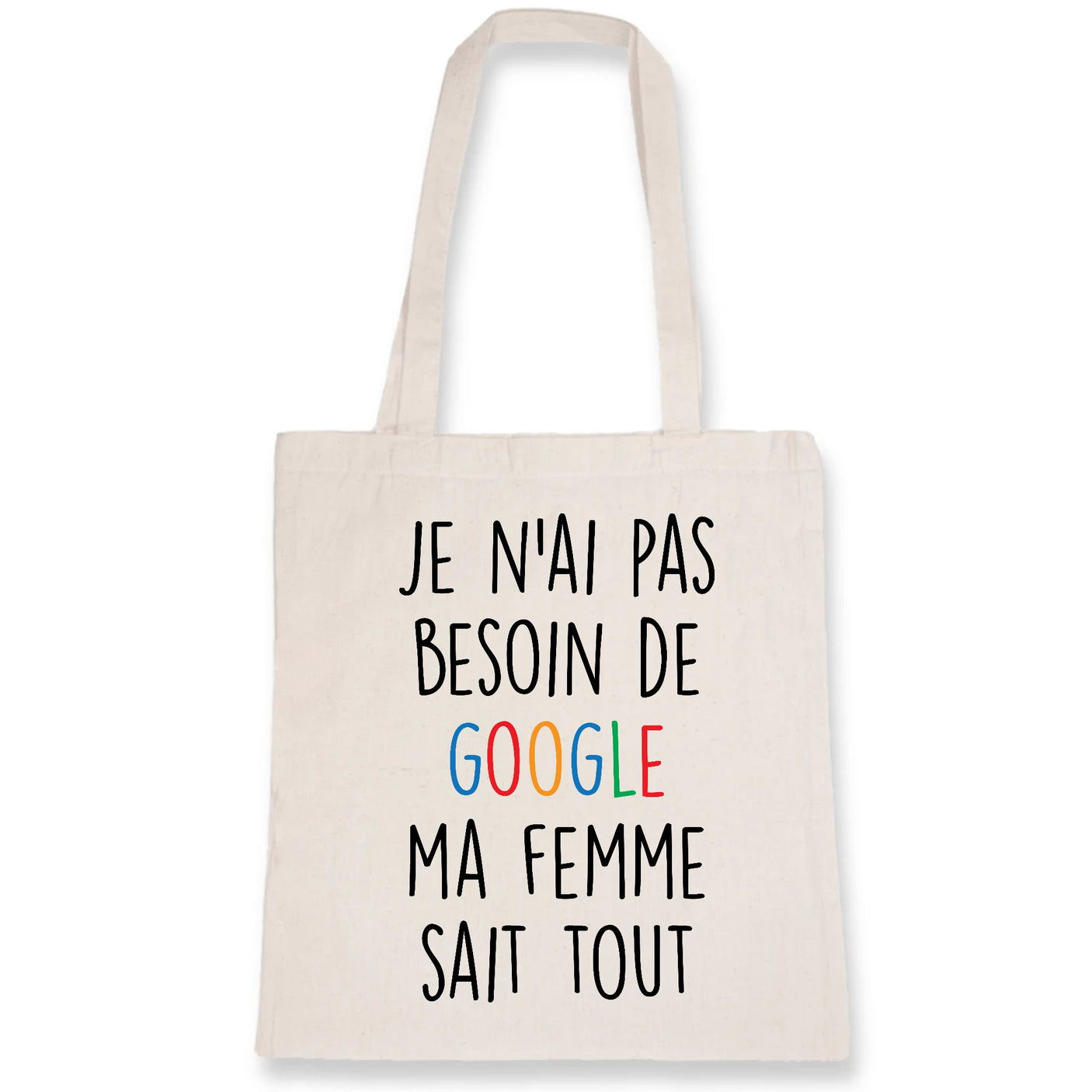 Tote bag Je n'ai pas besoin de Google 