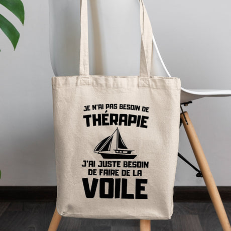 Tote bag Je n'ai pas besoin de thérapie juste de voile Blanc