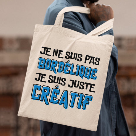 Tote bag Je ne suis pas bordélique je suis créatif Blanc