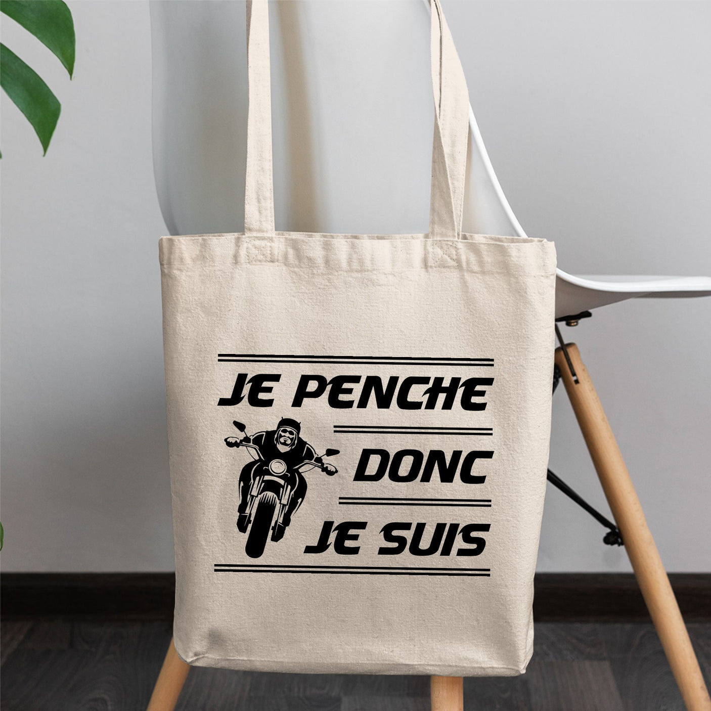 Tote bag Je penche donc je suis Blanc